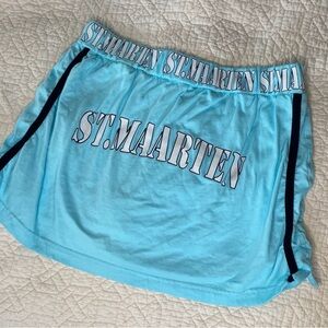 St Maarten Blue Skort shorts size L-XL pickleball tennis golf elastic wa… cheer